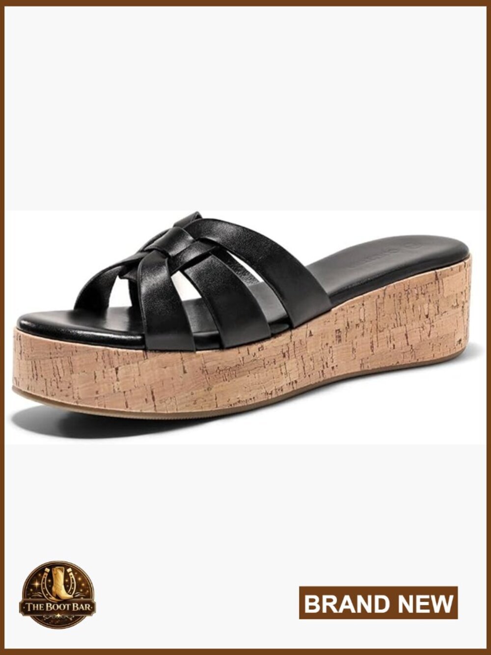 Platform Sandals Slip On Low Wedge Slides Cork Heel Beach Shoes
